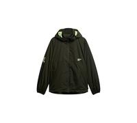 Superdry, JACKET HOODED LOGO WINDBREAKER JACKET, M5012101A, Surplus Goods Olive Green, XL, HOMBRE