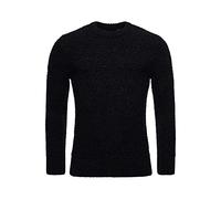 Superdry Jacob Cable Crew Suéter, Charcoal Black Twist, XXL para Hombre