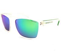 Superdry Kobe Gafas de Sol Mate Claro Semi Opaco Con Verde Espejo Lentes 183