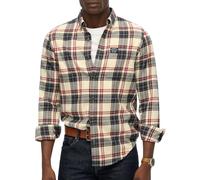 Superdry Camisa crema / azul oscuro / naranja / rojo carmesí M crema / azul oscuro / naranja / rojo carmesí