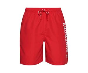 Superdry Mens Code APPLQUE - Pantalones Cortos W2-Swim para Hombre (Talla M), Color Rojo