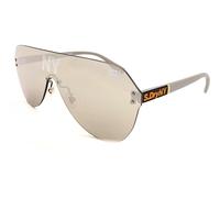 Superdry Monovector Visera Gafas de Sol Mate Gris W / Full Plata Lente Espejo