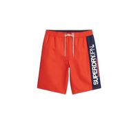 Superdry Pantalones cortos deportivos de 19 pulgadas para hombre de material reciclado con logotipo, Apple Red, L