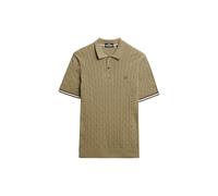 Superdry Polo de manga corta para hombre con estructura, Verde alcachofa, M