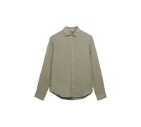 Superdry Riviera L/S Camisa Manga Larga Lino Hombre Regular Fit Verde