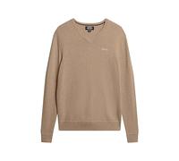 Superdry Shirt Essential EMB Vee Knit Oatmeal Grey Marl 2XL Hombre