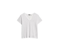 Superdry Studios Slub Emb Vee tee Camisa de Negocios, Blanco, S para Mujer