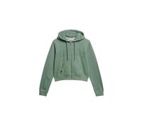 Superdry Sudadera con capucha corta para mujer Athletic Essentials con cremallera, Caqui de laurel, 42