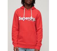 Superdry Sudadera de hombre clásica con capucha y logotipo Terrain. Rojo S