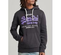 Superdry Sudadera de hombre con capucha y logo Vintage Premium. Negro M