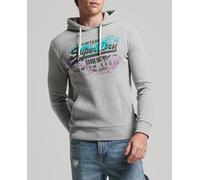 Superdry Sudadera de hombre con capucha y logotipo Vintage Logo Narrative. Gris 3/M