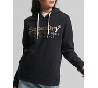 Superdry Sudadera de mujer con capucha y logotipo Vintage Logo Venue Interest. Negro 38/12