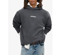 Superdry Sudadera suelta con capucha y micrologotipo estampado. Gris oscuro 2XL