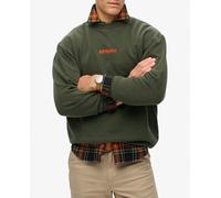 Superdry Sudadera suelta de cuello redondo con micrologotipo estampado. Kaki S