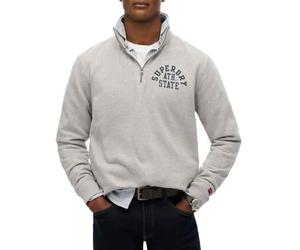 Superdry, Sweats Athletic ESS Half Zip, M2014089A, Grey Marl, XXL, Man, Adulto