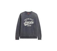 Superdry, Sweats Vintage Wash Relaxed Crew, M2014110A, Lauren Navy, M, Man, Adulto