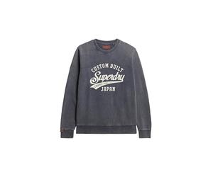 Superdry, Sweats Vintage Wash Relaxed Crew, M2014110A, Lauren Navy, M, Man, Adulto