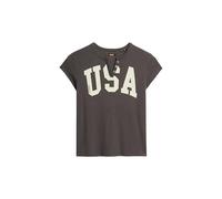 Superdry, T.Shirt ATH ESS Notch Neck Graphic tee, W1011602A, Charcoal, 16, Woman, NIÑO