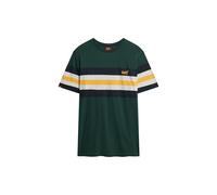 Superdry, T.Shirt Essential Stripe tee, M1012209A, Enamel Green Chest Stripe, XXL, Hombre