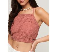 Superdry Top de mujer corto de ganchillo Vintage. Rosa 38/12