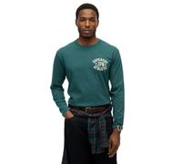 Superdry, Tops Athletic ESS LS tee, M6010888A, Dark Pine Green, M, Man, Adulto