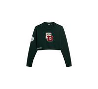 Superdry Varsity Crop Crew Suéter, Enamel Green, 42 para Mujer