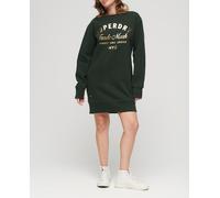 Superdry Vestido de punto con logotipo metalizado Luxe. Verde oscuro 32 (6)