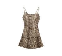 Superdry Vestido de tirantes para mujer con corte oblicuo, Diagonal Leopard, 46