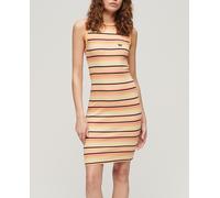 Superdry Vestido midi ceñido de canalé. Naranja 34 (8)