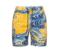 Superdry Vintage Hawaiian Swimshort Bañador para Hombre, Nimi Jam-Estampado Azul y Amarillo, S
