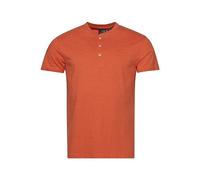 Superdry Vintage Logo EMB S/S Henley Camisa Business Hombre, Fire Orange Marl, XL