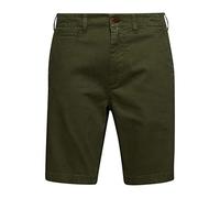 Superdry Vintage Officer Chino Short Pantalones Cortos Informales, Verde Caqui Oliva, 28W para Hombre