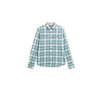 Superdry Vintage Overshirt R2-L/S Shirt (M), Blue Check, S para Hombre