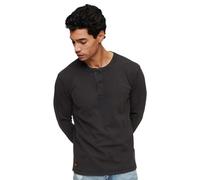 Superdry Waffle Long Sleeve Henley Top M6010776A Washed Black Talla S