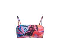 Superdry Women's Tropical Print Bandeau Bikini Top, Blue Tropical