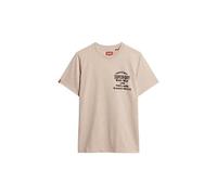 Superdry Workwear Flock Graphic T Shirt M1011906A Lavin Beige Marl Talla M