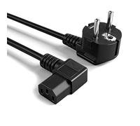 Superer Cable de Alimentación C13 3,0M Enchufe 90° Tipo F Negro | Compatible con Samsung, Dell, LG, BenQ, Sony, Panasonic, Acer, Compaq, PC, Monitor, Impresora