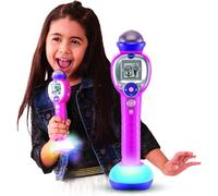 VTech Kidi Superstar Moov - Micrófono Karaoke con tecnología Magic Voice, Efectos Luminosos, grabación de Voz, Juegos interactivos y animaciones Musicales, Idioma Italiano, Pilas Incluidas, a Partir
