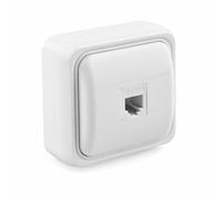 Superficie - base telefónica con 1 puerto RJ11, fabricada en material duradero, ideal para instalaciones eléctricas
