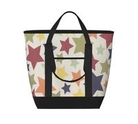 Superficie colorida de la estrella,Bolsas de almuerzo de gran capacidad, bolsa de mano térmica para mujeres, hombres, trabajo, picnic, viajes.