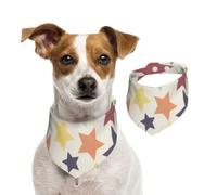 Superficie Colorida de la Estrella,Pañuelos de algodón para Perros, Bufandas Ajustables para Mascotas,S