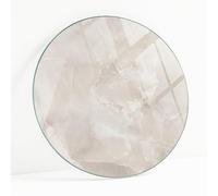 Superficie de Mesa de Vidrio Templado Redonda Ø 60 cm | Placa De Seguridad | Topes Antideslizantes | Instalación Rápida | Bordes Pulidos | para Salón y Comedor | Diseño Moderno - Textura de Mármol
