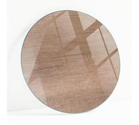 Superficie de Mesa de Vidrio Templado Redonda Ø 60 cm | Placa De Seguridad | Topes Antideslizantes | Instalación Rápida | Bordes Pulidos | para Salón y Comedor | Diseño Moderno - Madera Clásica