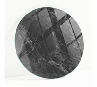 Superficie de Mesa de Vidrio Templado Redonda Ø 60 cm | Placa De Seguridad | Topes Antideslizantes | Instalación Rápida | Bordes Pulidos | para Salón y Comedor | Diseño Moderno - Mármol Veteado