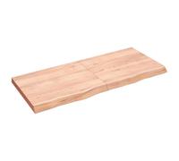Superficie de trabajo de repuesto para mesa decorativa, color marrón claro, 140 x 60 x (2-6) cm, madera maciza de roble tratado, mesa de comedor para mesa de bistró, mesa de jardín, gastronomía, fácil