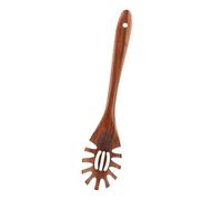 Superficies Lisas Herramienta para Servir Fideos Madera Resistente Calor Ergonómica Cuchara de 30 cm Tenedor de Espagueti Pinzas con Dientes Cuchara de Fideos de Madera