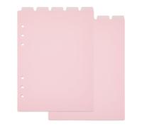 SUPERFINDINGS 10 Hoja A5 6 Agujeros Anillo Índice Página Plástico Esmerilado Cuaderno Encuadernado En Disco Hojas Divisoras Rosa En Blanco Divisores Superiores Carpetas de Hojas Sueltas 219x148mm