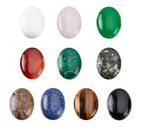 SUPERFINDINGS 10 Piezas 10 Estilos Cabujón Ovalado Natural Piedra Preciosa 30x22mm in Cristal Curativo Cabujones de Piedras Preciosas Flatback Energy Stone Cab Cubre para la Fabricación de Joyas