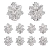 SUPERFINDINGS 10 unidades de alfileres de solapa grandes de hoja de roble para oficiales del ejército, 27 mm, insignia de rango de aleación, broches de hoja en miniatura para uniformes militares, 27mm