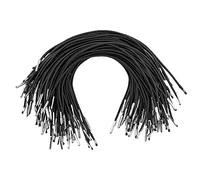 SUPERFINDINGS 100 Unids Cordón de Púas Elástico Negro con Extremos de Metal Cordón Elástico con Púas Cordón de Púas Elástico Banda de Lazo Elástico con Cierre de Púas de Metal 235x3x2mm